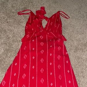 Red dress with open back